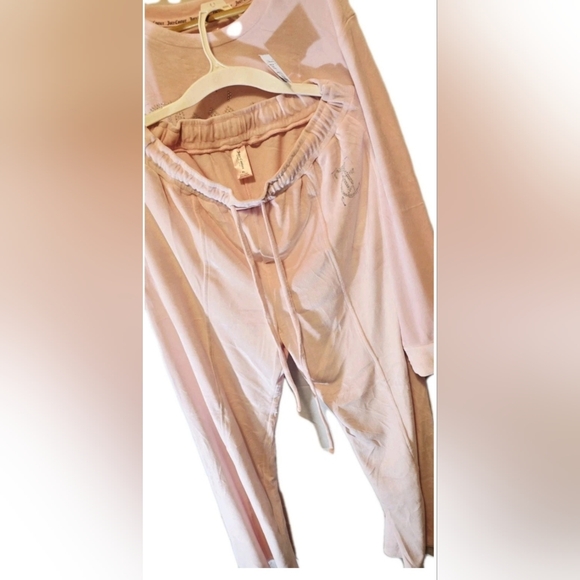 Juicy Couture Velour Sleepwear Set Blush Pink Rhinestone Logo XL NWT - Picture 10 of 12